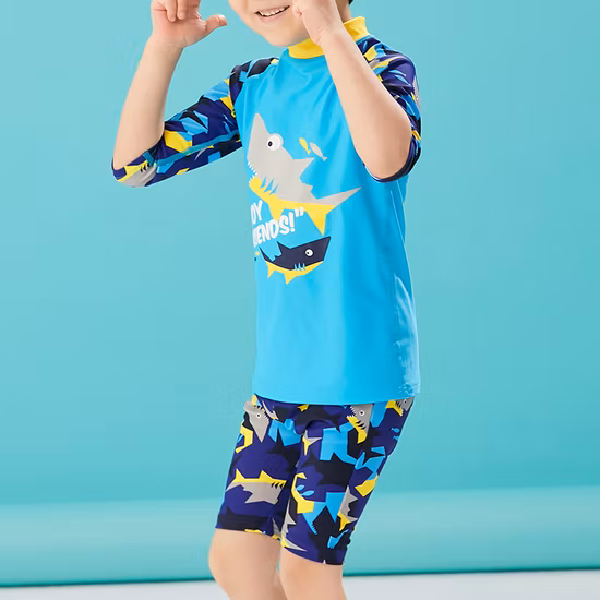 Conception personnalisée enfants garçon demi manches Rash Guard chemise maillot de bain maillots de bain maillots de bain