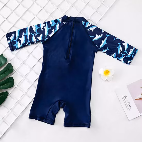 Maillot de bain une pièce pour tout-petits garçons maillots de bain à manches longues pour enfants