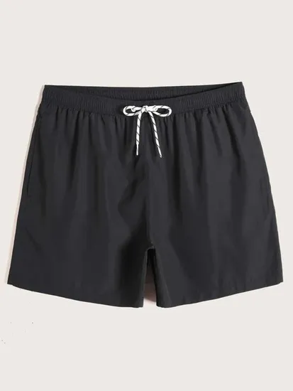 Shorts de plage Hommes' S Natation Dusty Blue Men Cordon de taille Maillot de bain solide Conseil blanc Casual Shorts